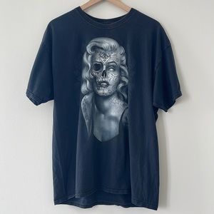 Marilyn Monroe Dead of the dead sugar skull dia de los muertos tshirt
